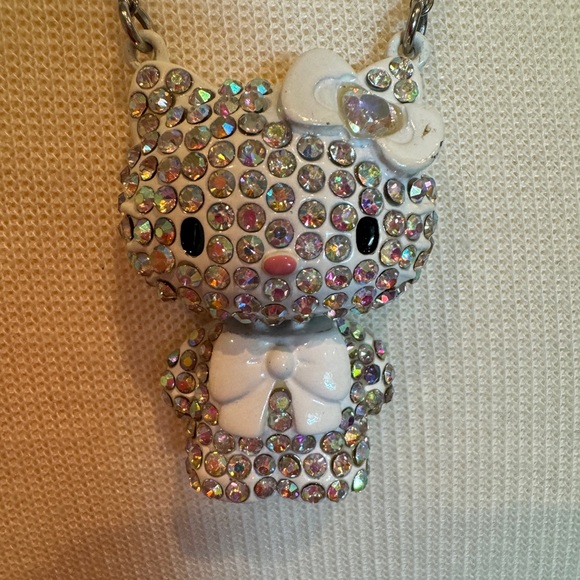 Hello Kitty Rhinestone Necklace, Iridescent, Sanrio, Vintage, Rare! - Picture 9 of 9